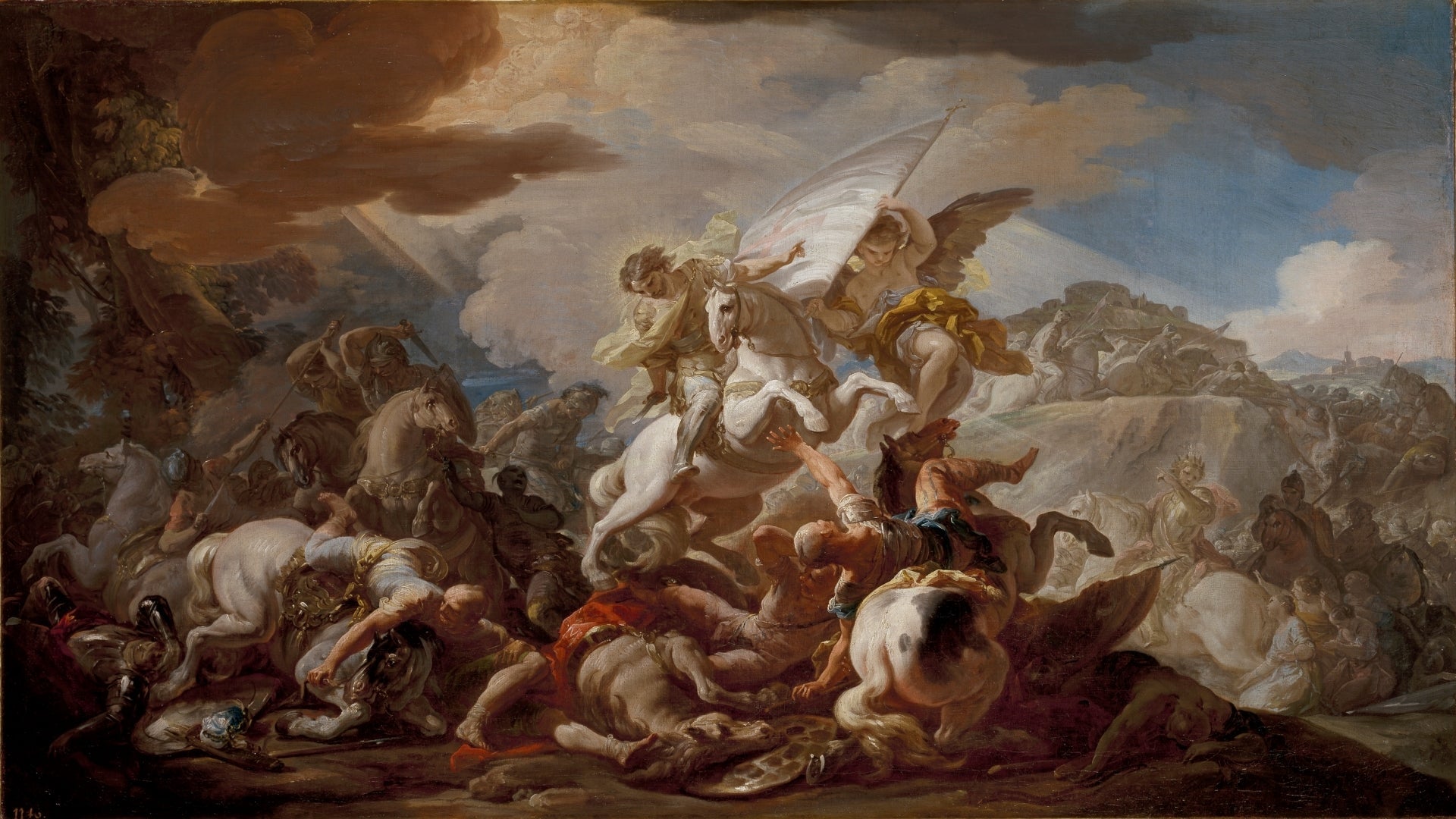 Bataille de Clavijo - Corrado Giaquinto image 1 reproduction artisanale de tableau