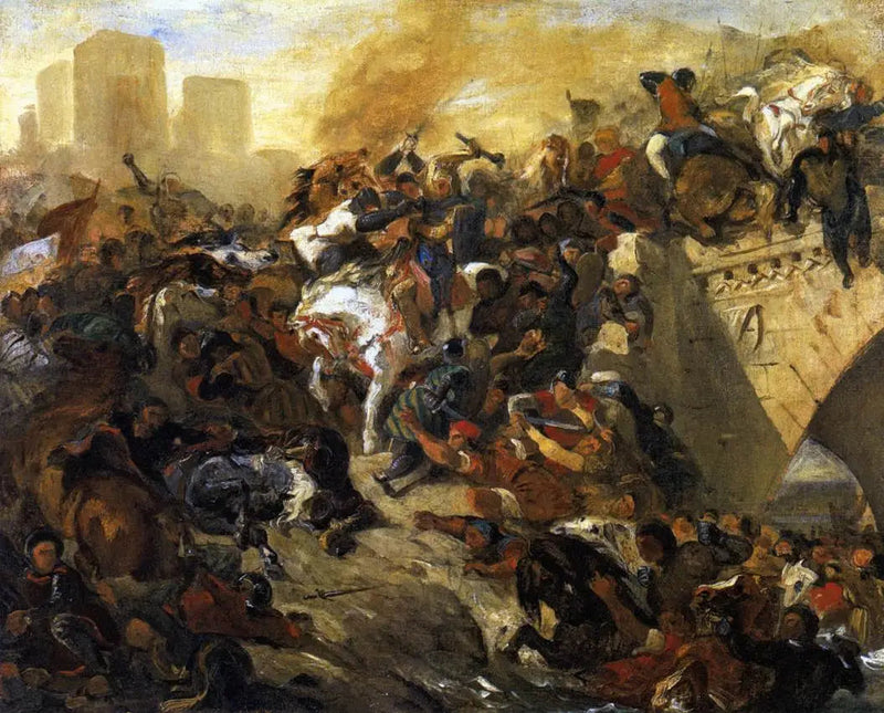 קרב טילבורג שניצח על ידי סנט לואי - יוג'ין דלקרואה
