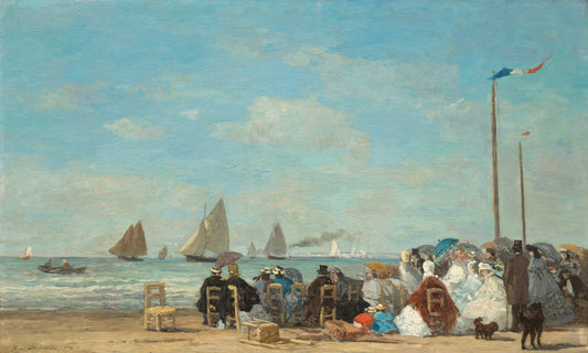🏖️ סצנת חוף בטראוול – Eugène Boudin (1863)