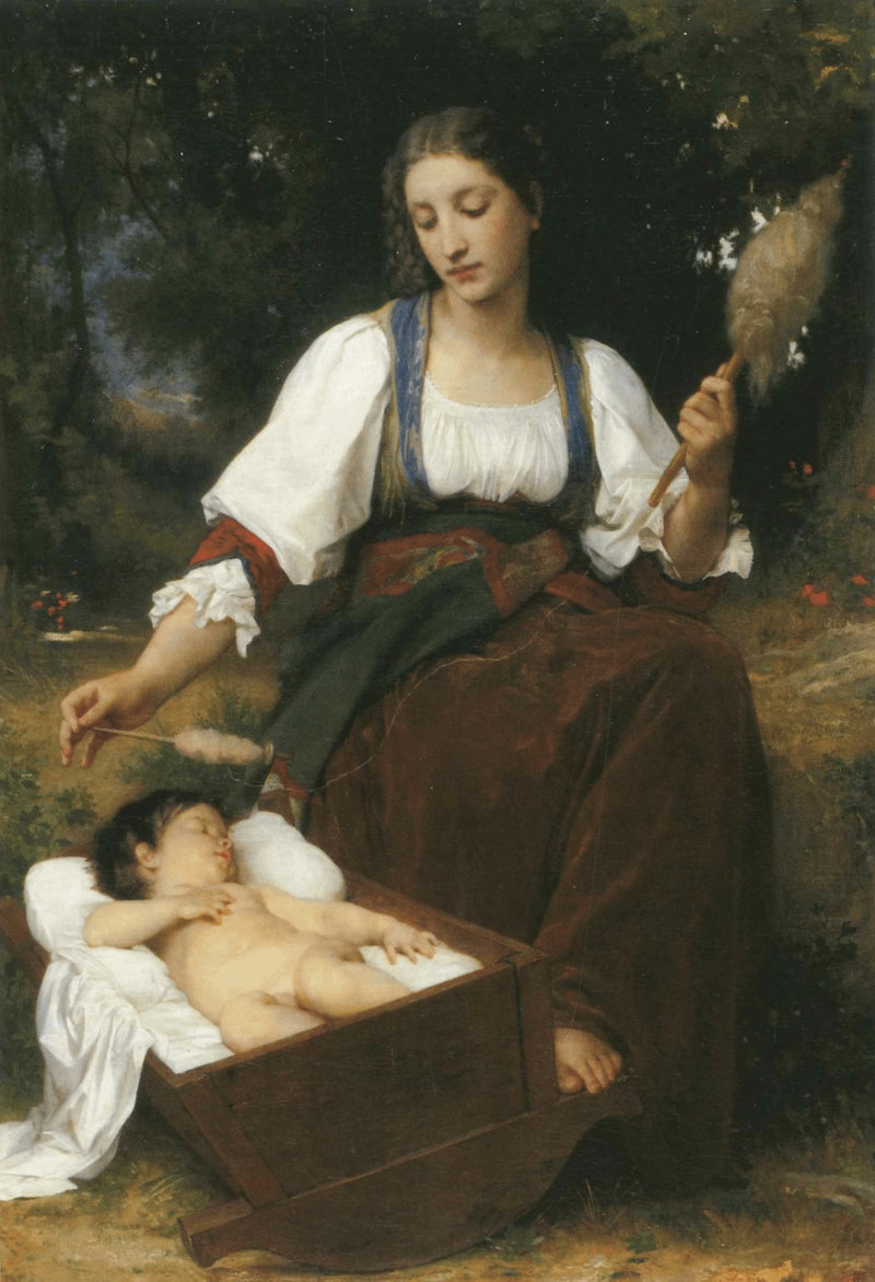Berceuse, Italienne filant (1875) - Bouguereau