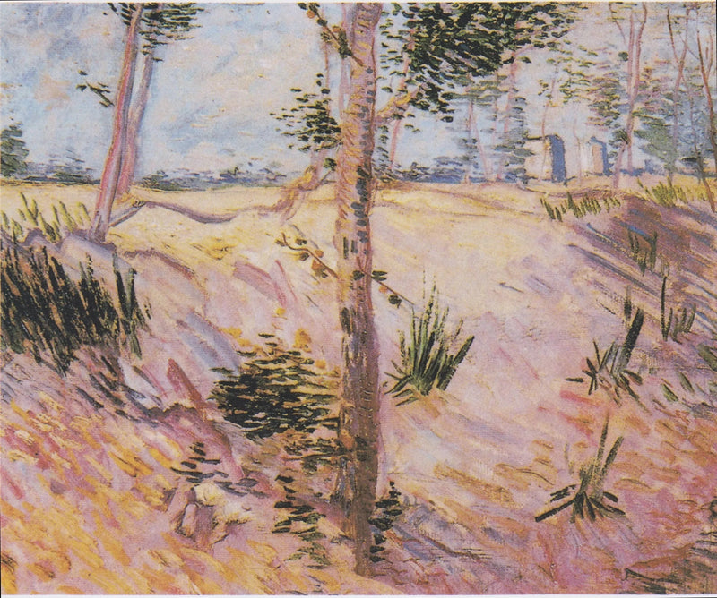 עצים על מדרון - Vincent van Gogh