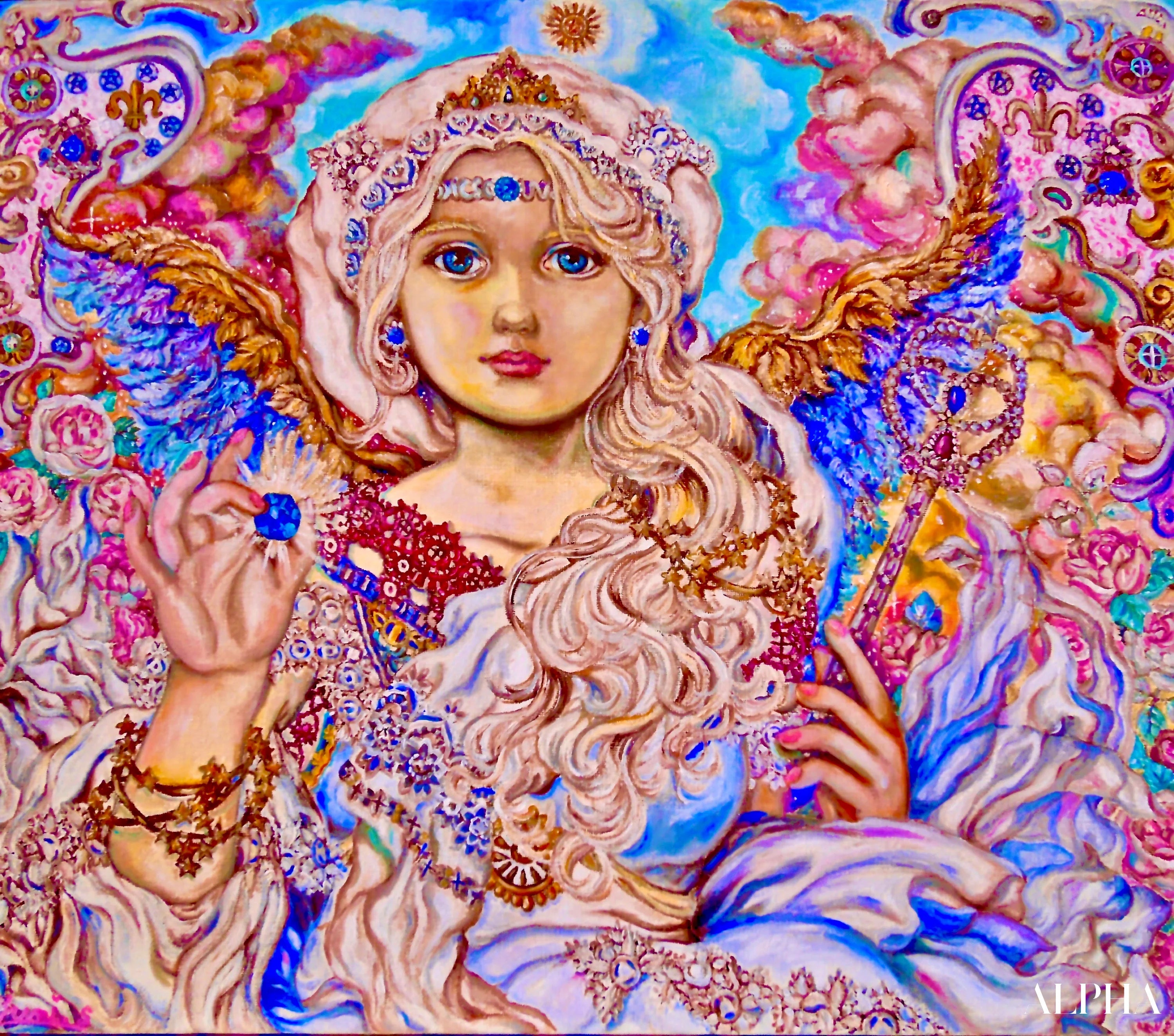 Blue crystal angel - Yumi Sugai Reproductions de tableaux à la peinture à l’huile