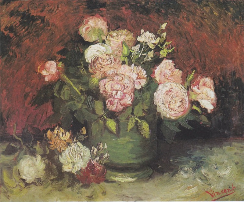 קערה עם פיונים וורדים - Vincent van Gogh