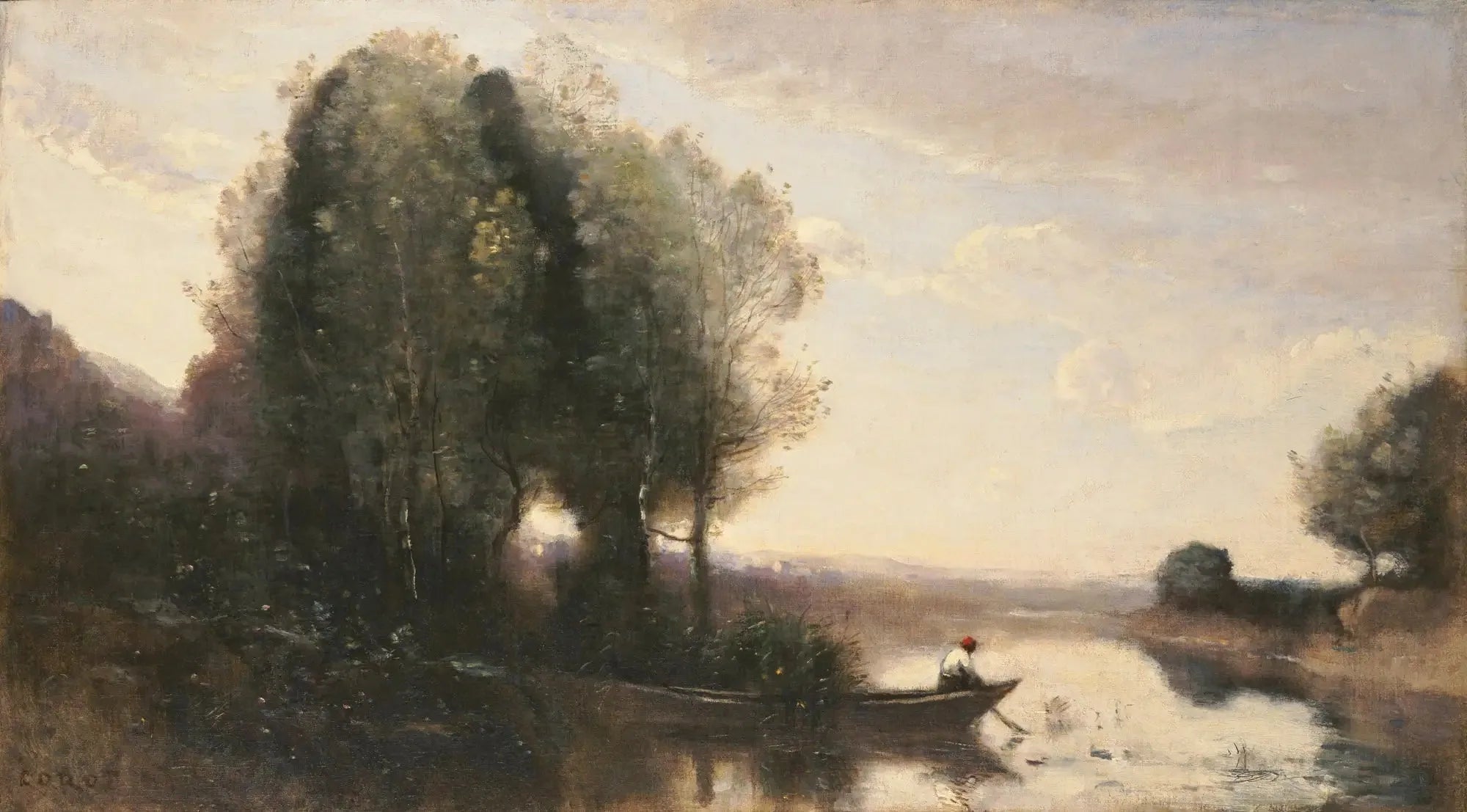 Bord de la Seine - Jean-Baptiste Camille Corot image 1 tableau peint à l’huile sur toile