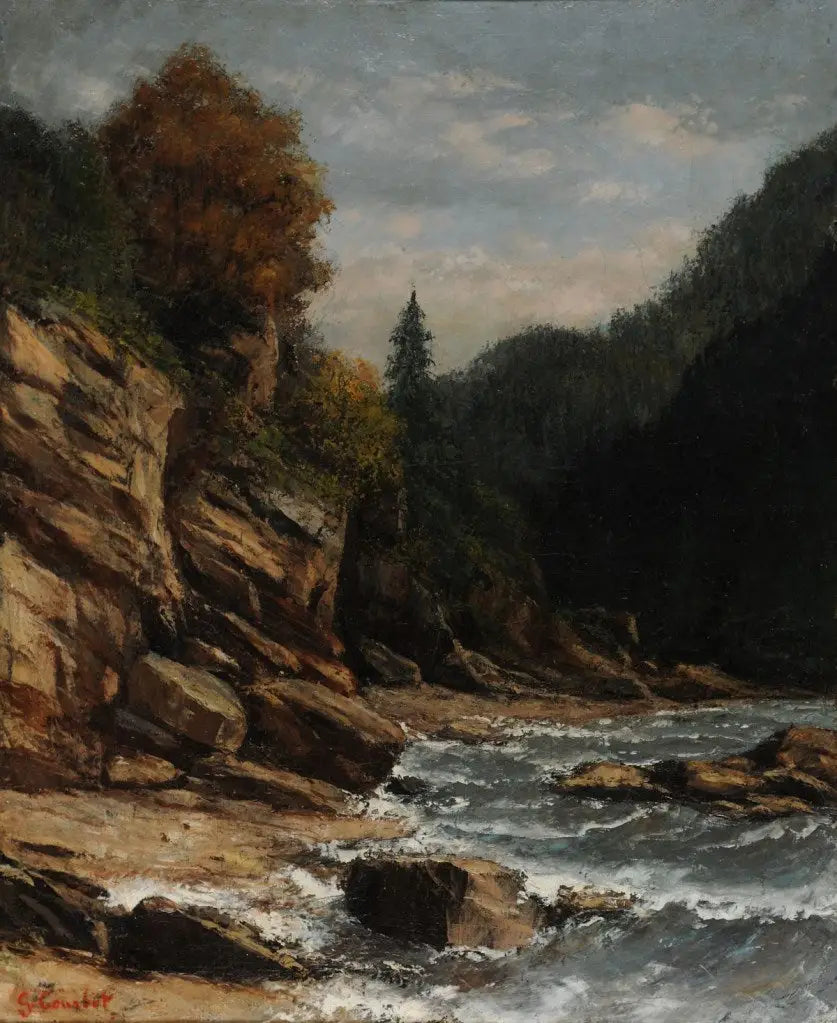 Bords du lac Léman - Gustave Courbet image 1 copie de tableau peinte à la main