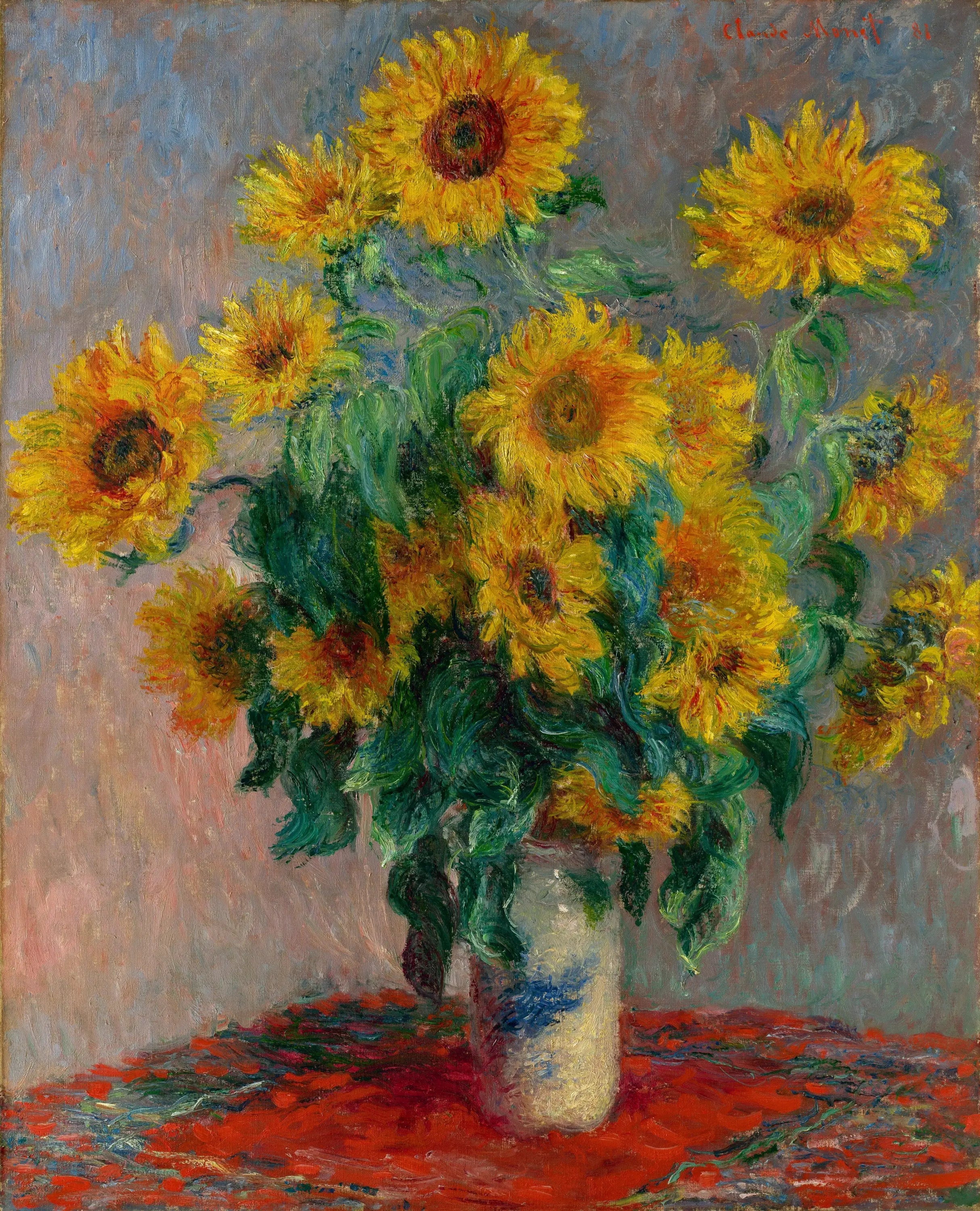 Reproduction du tableau « Bouquet de tournesols - Claude Monet » par Alpha Reproduction en peinture à l’huile
