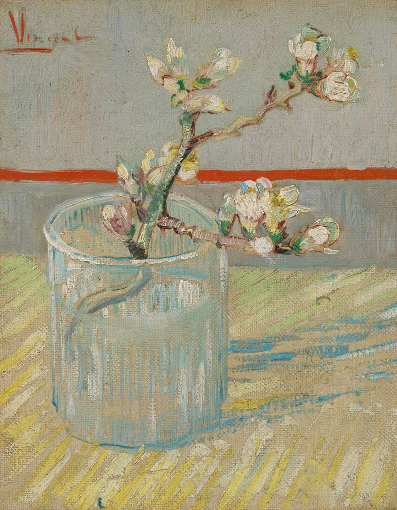 ענף שקדיה פורח בכוס - Vincent van Gogh