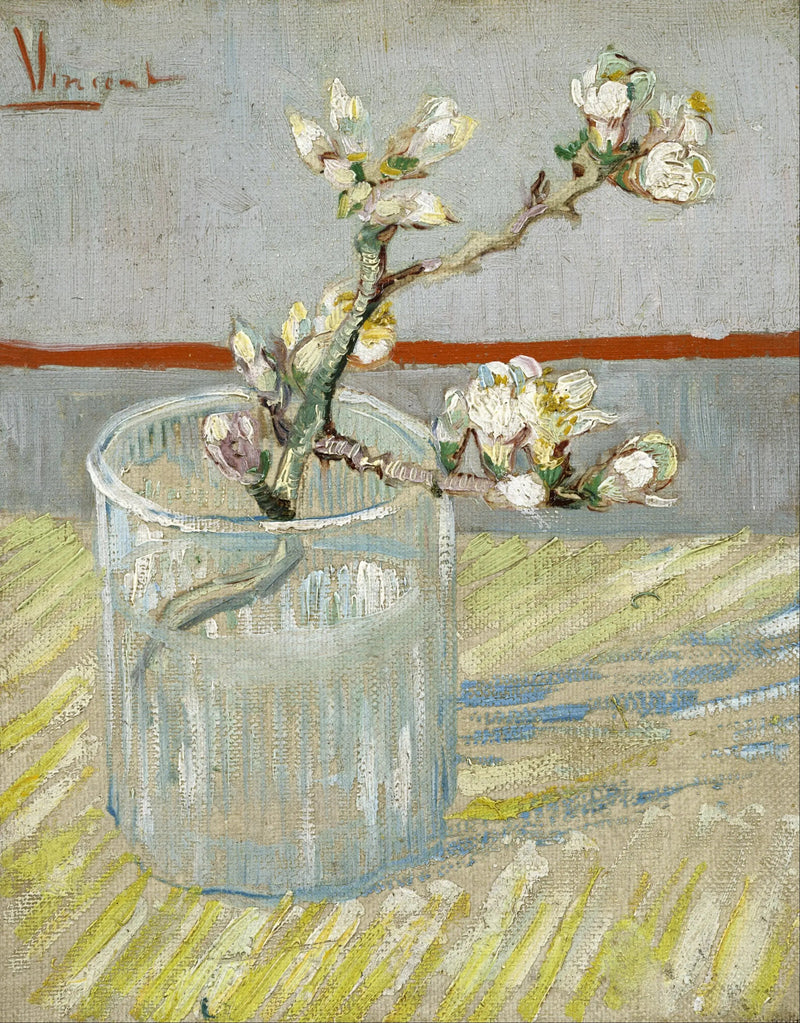 ענף שקדיה פורח בכוס - Vincent van Gogh