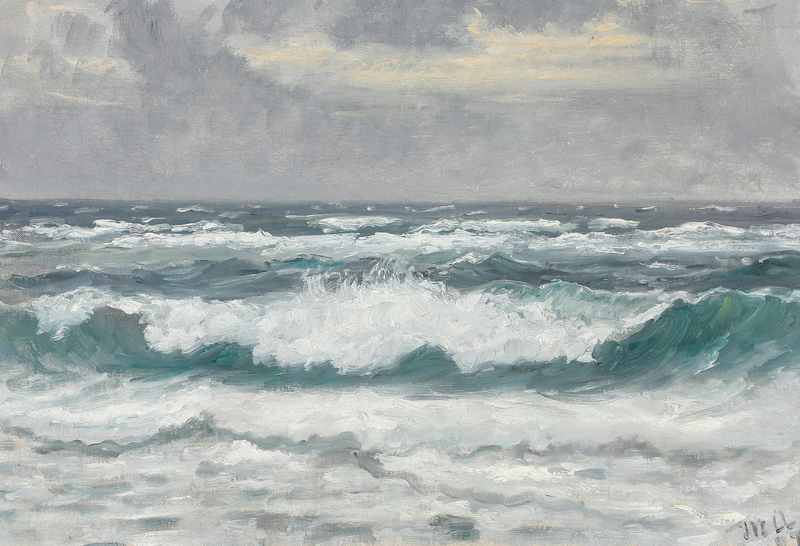 שוברים את הגלים ב-Skagen Senderstrand. -מייקל פיטר אנשר