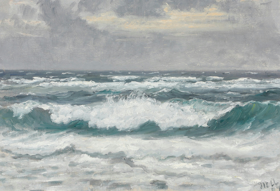 שוברים את הגלים ב-Skagen Senderstrand. -מייקל פיטר אנשר