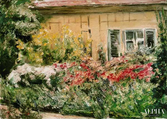 Buissons de fleurs à la maisonnette de jardinier vers le nord - Max Liebermann - Reproductions de tableaux et peintures haut de gamme