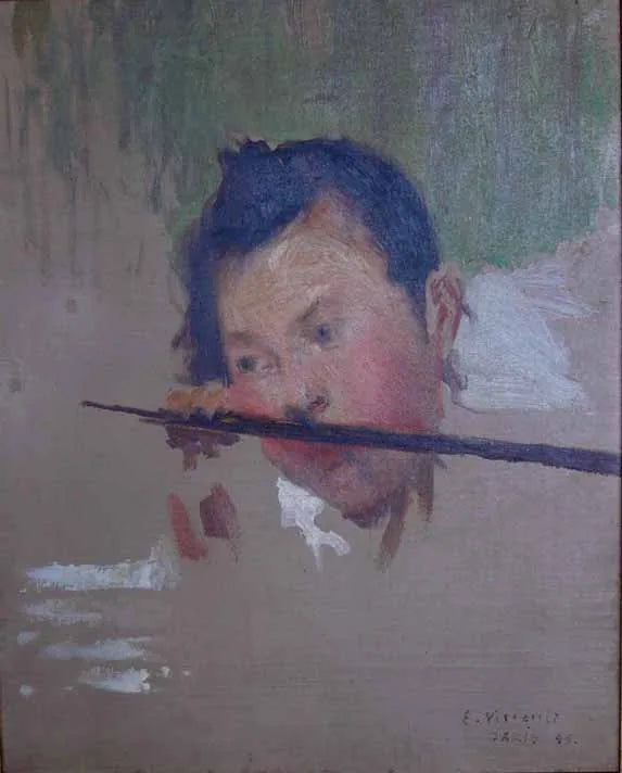 Cabe��a - Estudo para "As duas irm�s ou No ver��o" - Eliseu Visconti
