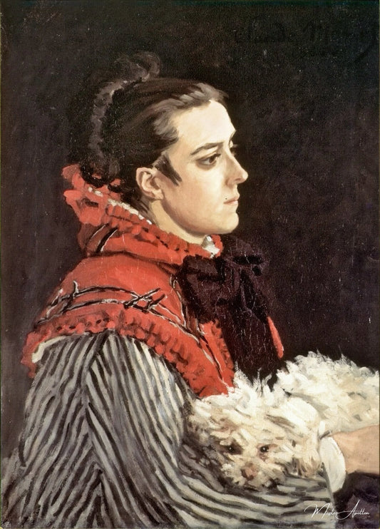 Camille avec un petit chien - Claude Monet - Reproductions de tableaux et peintures haut de gamme