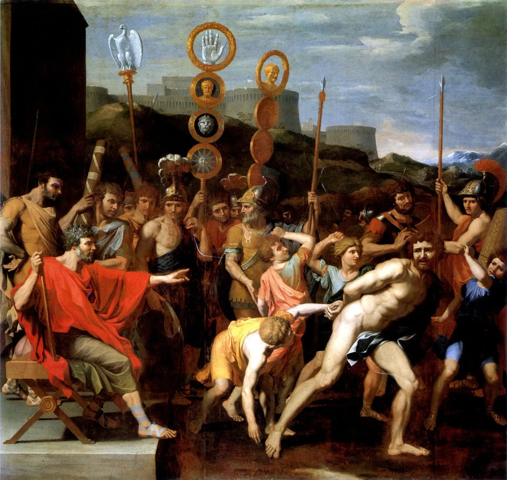 Camille livre le maître d'école de Faléries à ses écoliers - Nicolas Poussin image 1 copie peinte à la main à l’huile