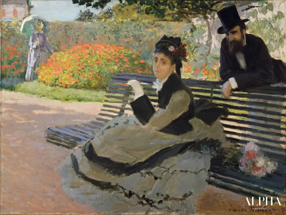 Camille sur un banc - Claude Monet - Reproductions de tableaux et peintures haut de gamme