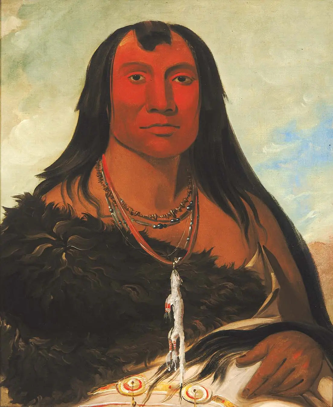 Cháh-ee-chópes Quatre Loups un chef en deuil - George Catlin - Alpha Reproduction