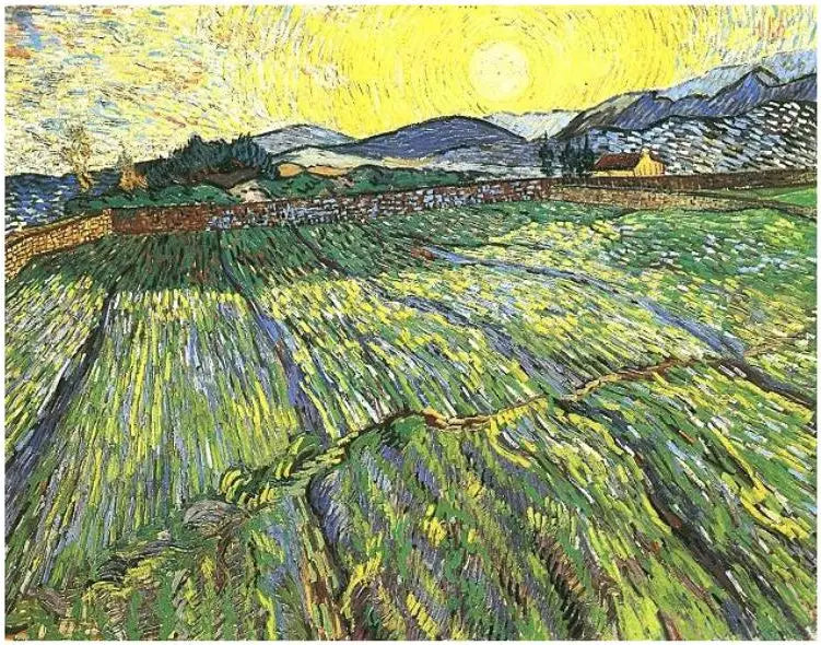 שדה סגור עם שמש זורחת - Vincent van Gogh