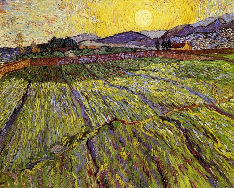 שדה סגור עם שמש זורחת - Vincent van Gogh