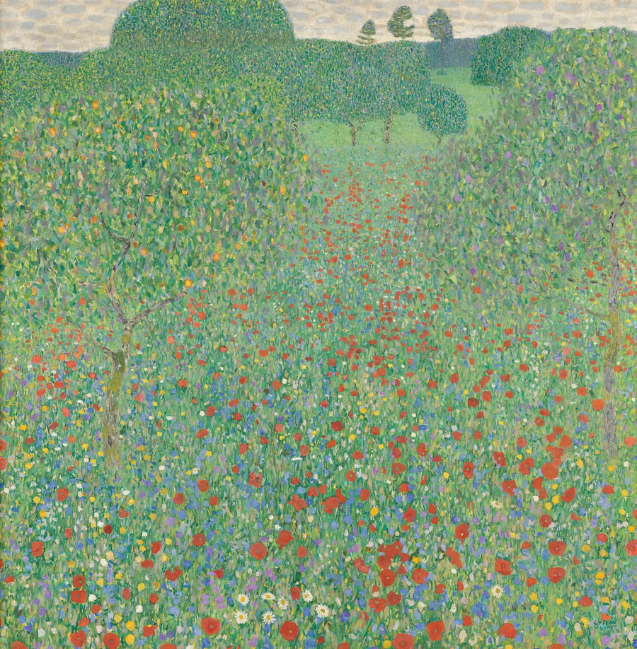 Champ de coquelicots - Gustav Klimt image 1 copie peinte à la main à l’huile