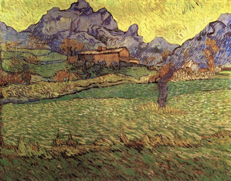 שדות חיטה בנוף הררי - Vincent van Gogh