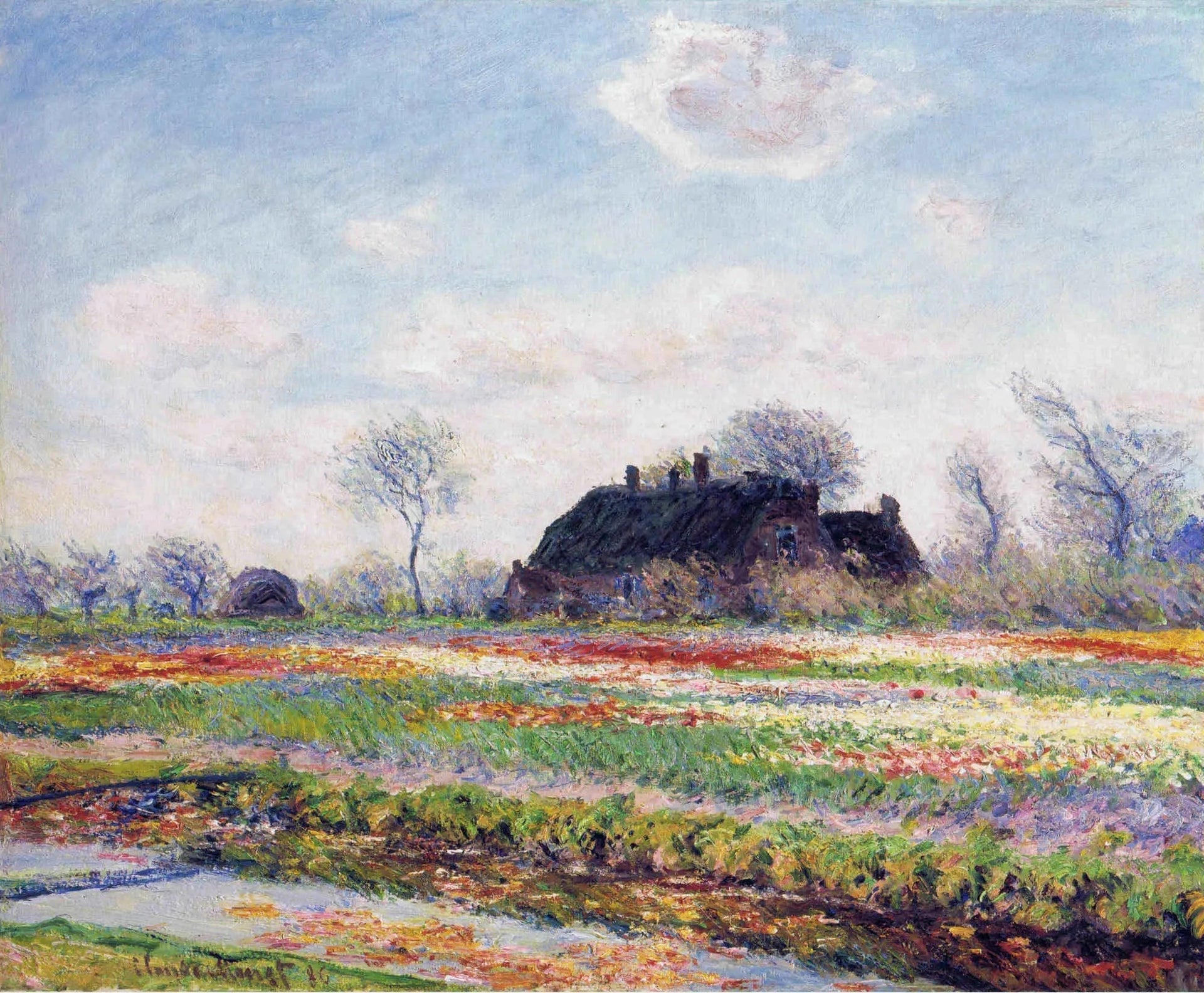 Champs de tulipes à Sassenheim W1070 par Claude Monet, Clark Art Institute