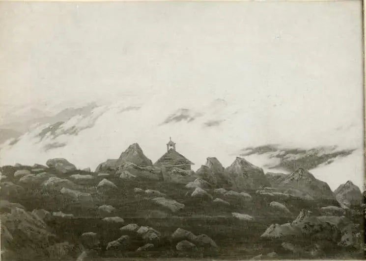 Chapelle de montagne dans la brume - Caspar David Friedrich image 1 reproduction réalisée par Alpha Reproduction