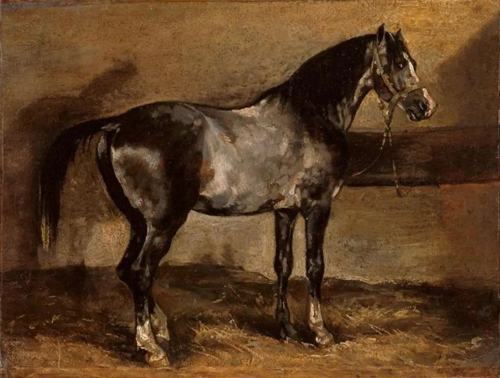 Cheval gris au ratelier - Théodore Géricault image 1 tableau peint à l’huile sur toile