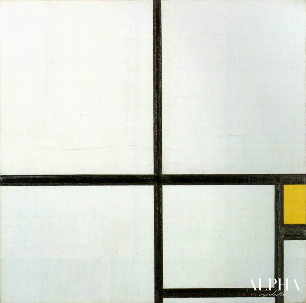 Composition avec du jaune - Mondrian - Reproductions de tableaux et peintures haut de gamme