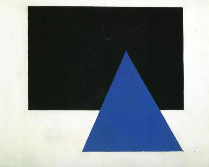 קומפוזיציה סופראמטיסטית עם משולש כחול ומלבן שחור - קזימיר מאלביץ'