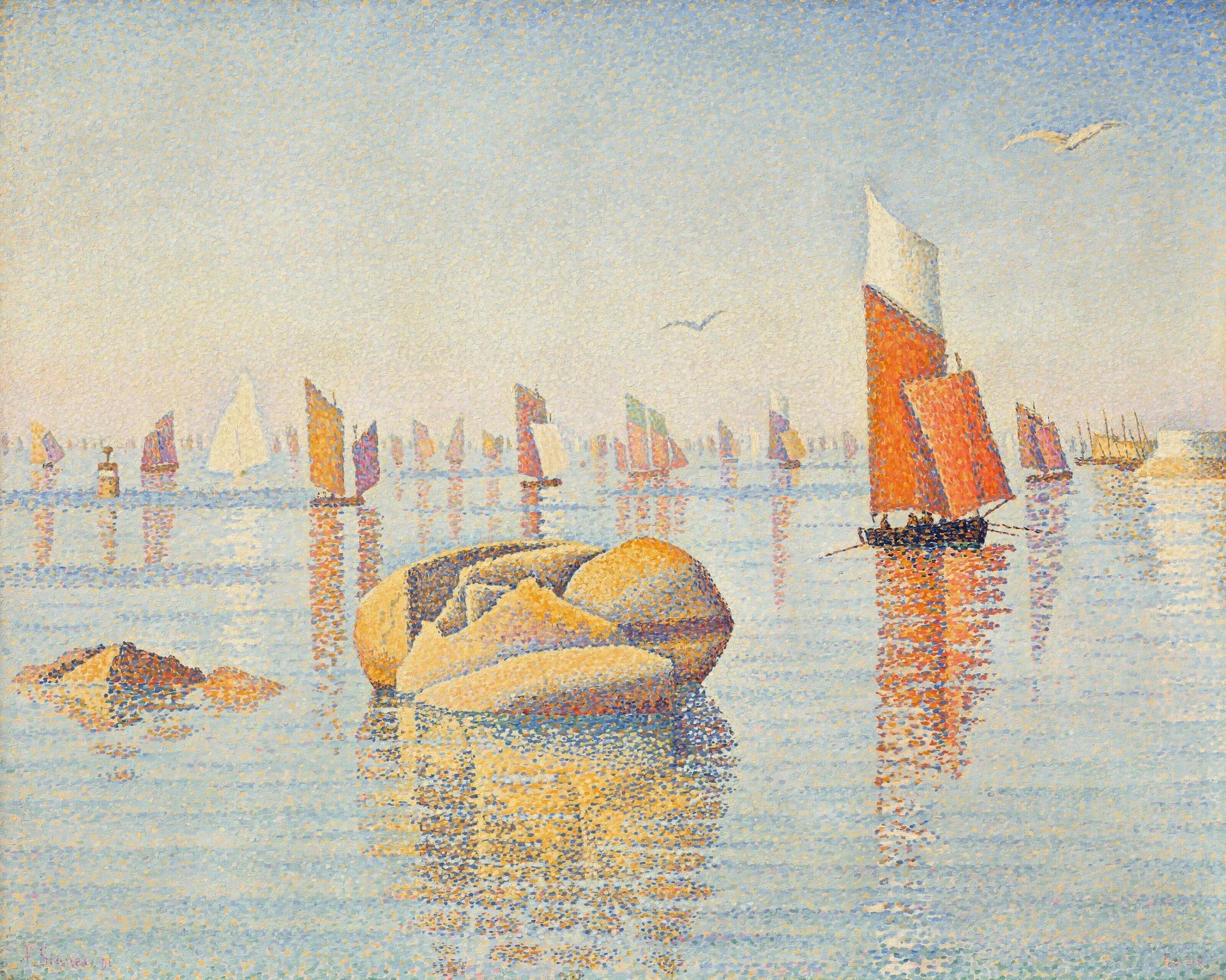 Concarneau. Calme du Matin. Op. 219 (Larghetto) - Paul Signac image 1 reproduction artisanale de tableau