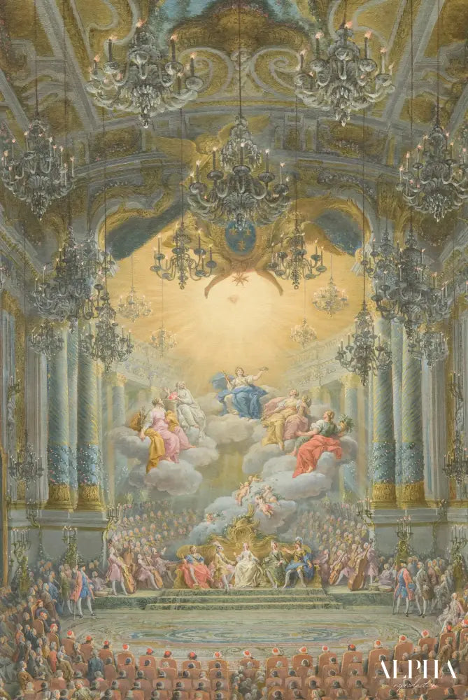 Concert donné par le duc de Nivernais à l'occasion de la naissance du Dauphin - Giovanni Paolo Panini - Reproductions de tableaux et peintures haut de gamme