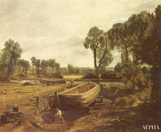 Construction de bateaux près du moulin de Flatford, 1815 - John Constable - Reproductions de tableaux et peintures haut de gamme