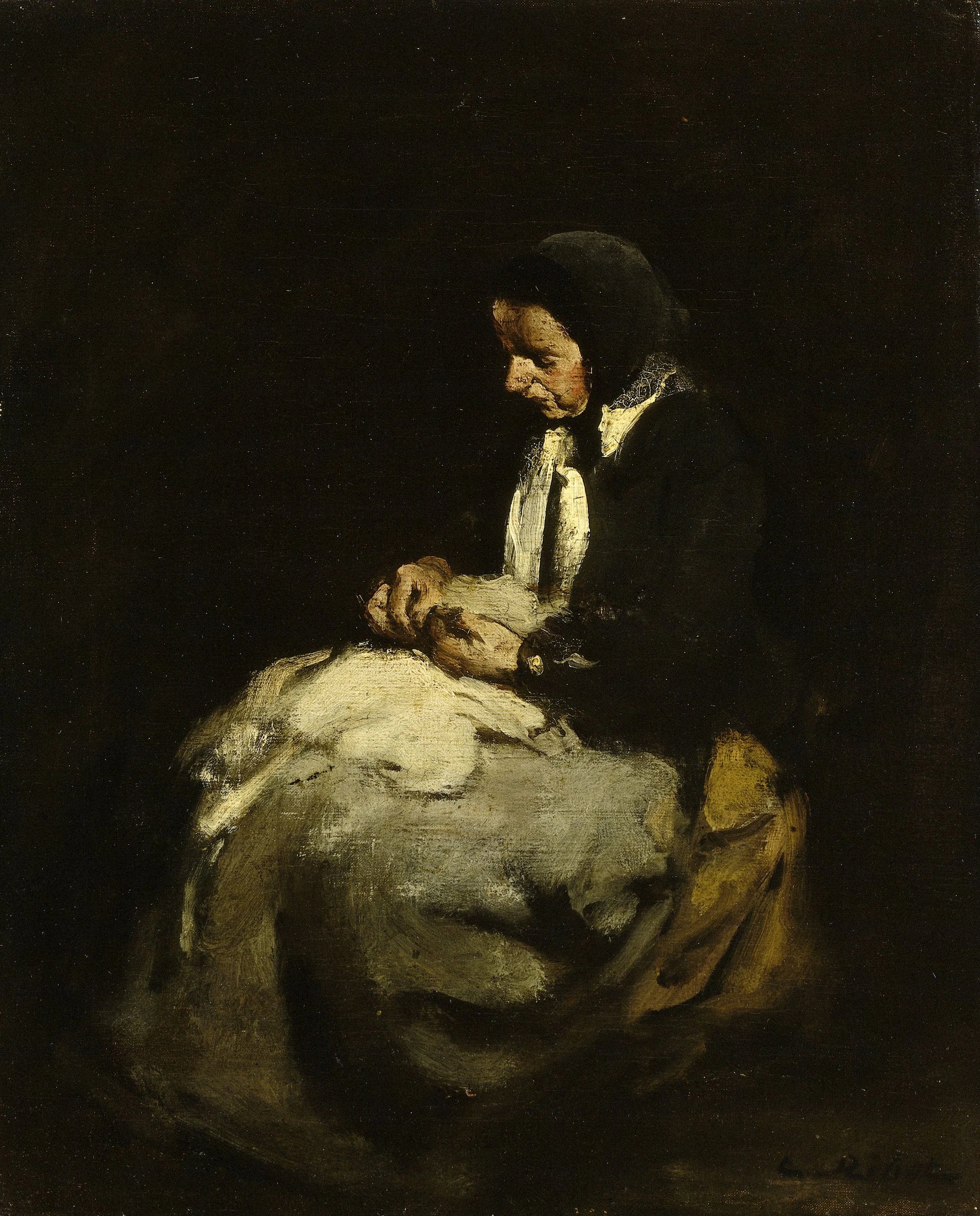 La couturière - Augustin Théodule Ribot