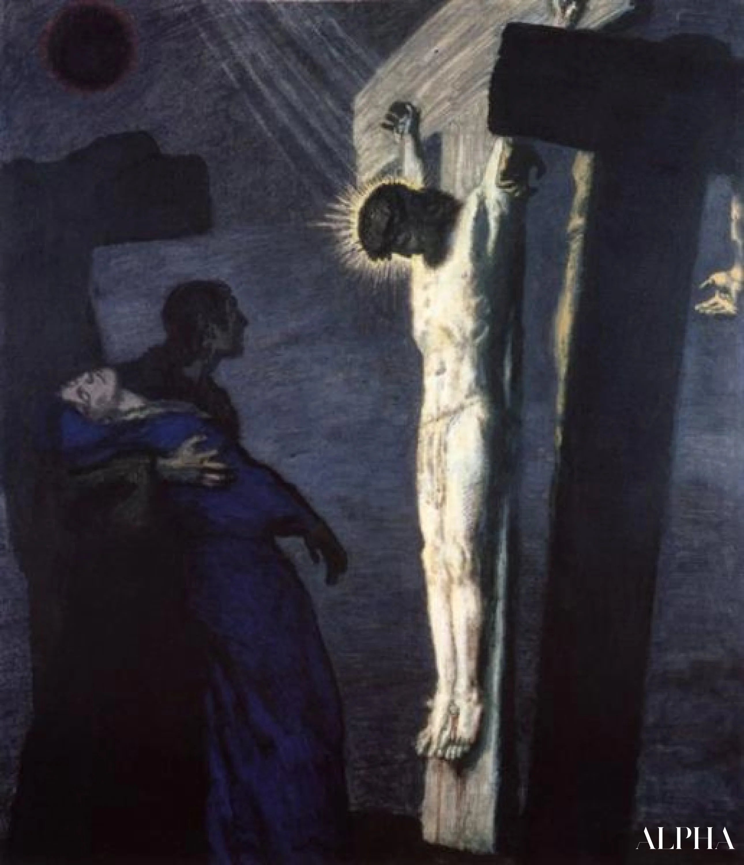 Reproduction du tableau « Crucifixion - Franz Von Stuck » par Alpha Reproduction en peinture à l’huile