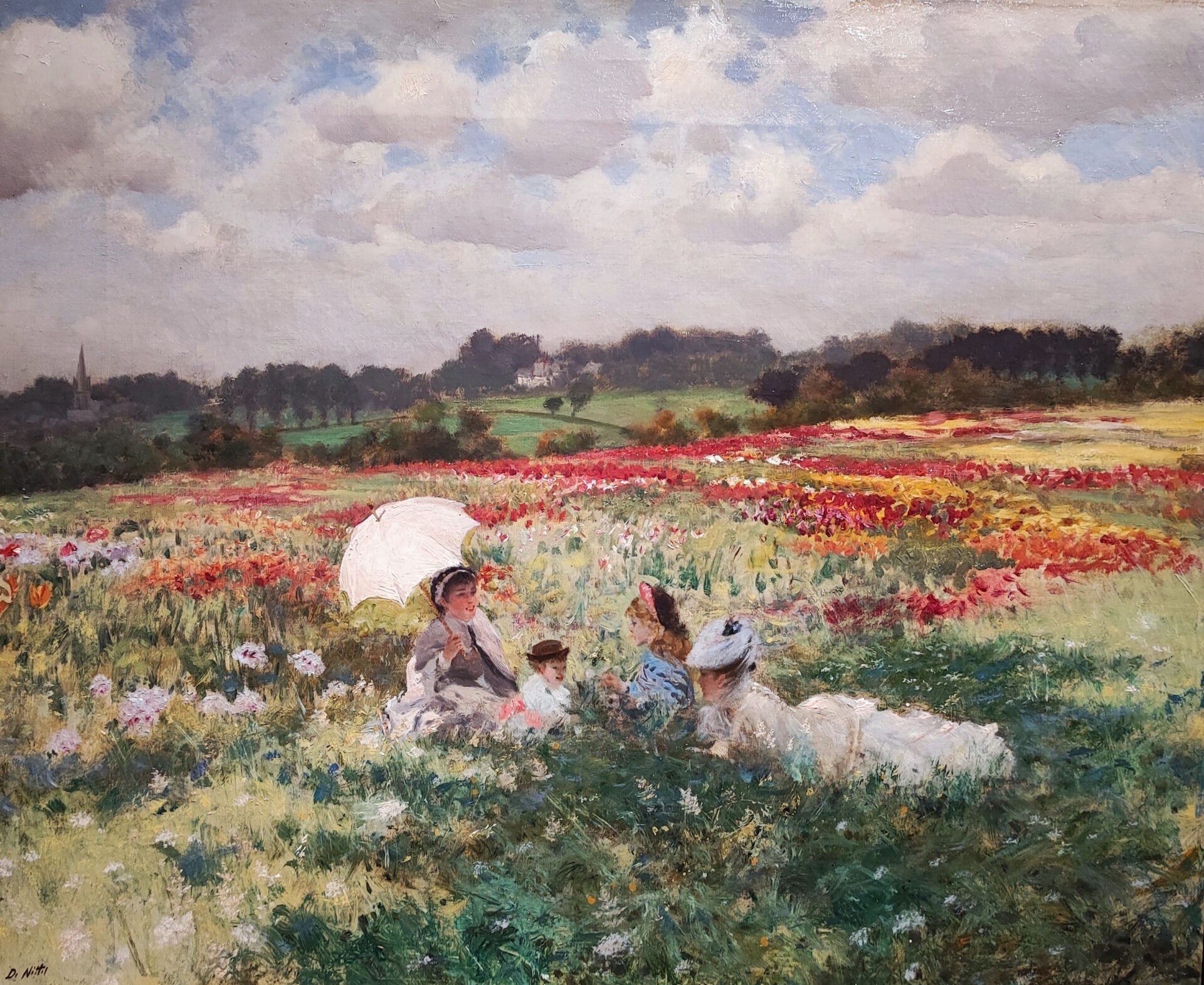 Dans les champs autour de Londres - Giuseppe De Nittis image 1 reproduction réalisée par Alpha Reproduction