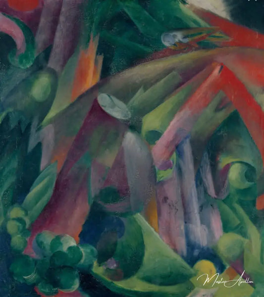 Dans une forêt avec un oiseau - Franz Marc - Reproductions de tableaux et peintures haut de gamme