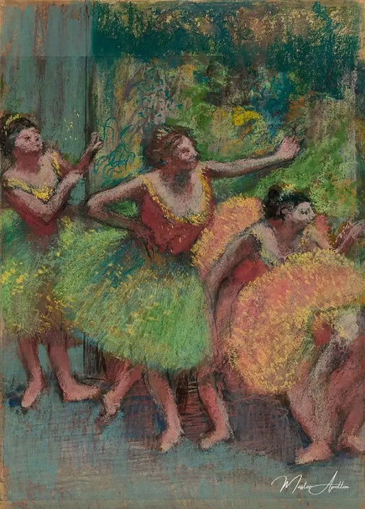 Danseuses en jaune et vert - Edgar Degas - Reproductions de tableaux et peintures haut de gamme