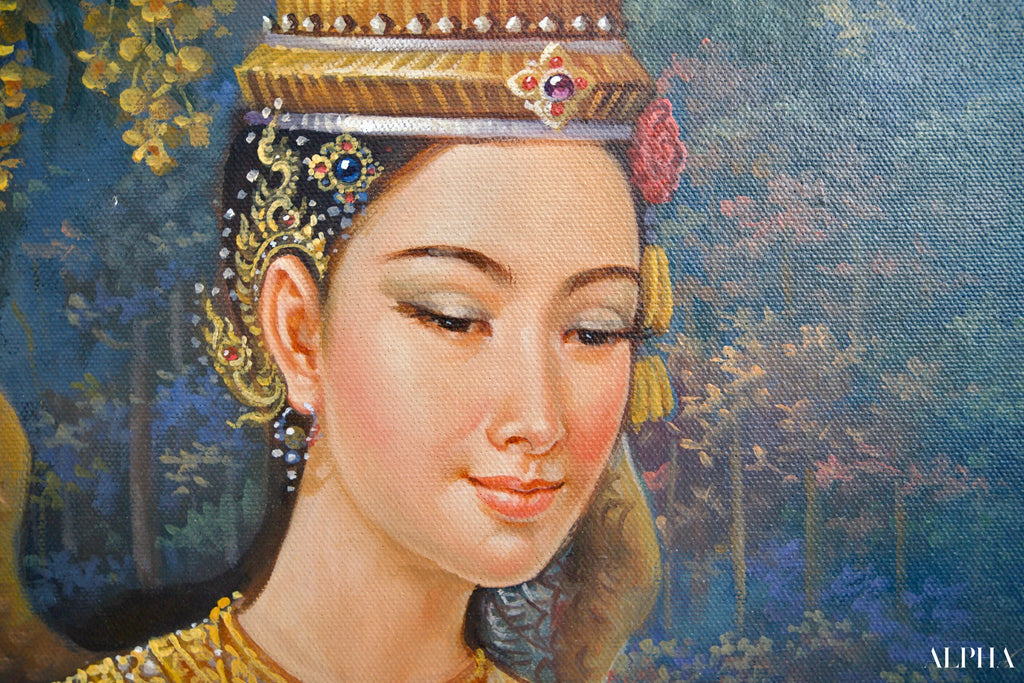 Déesse Kinnaree | 170 x 120 cm Reproductions de tableaux à la peinture à l’huile