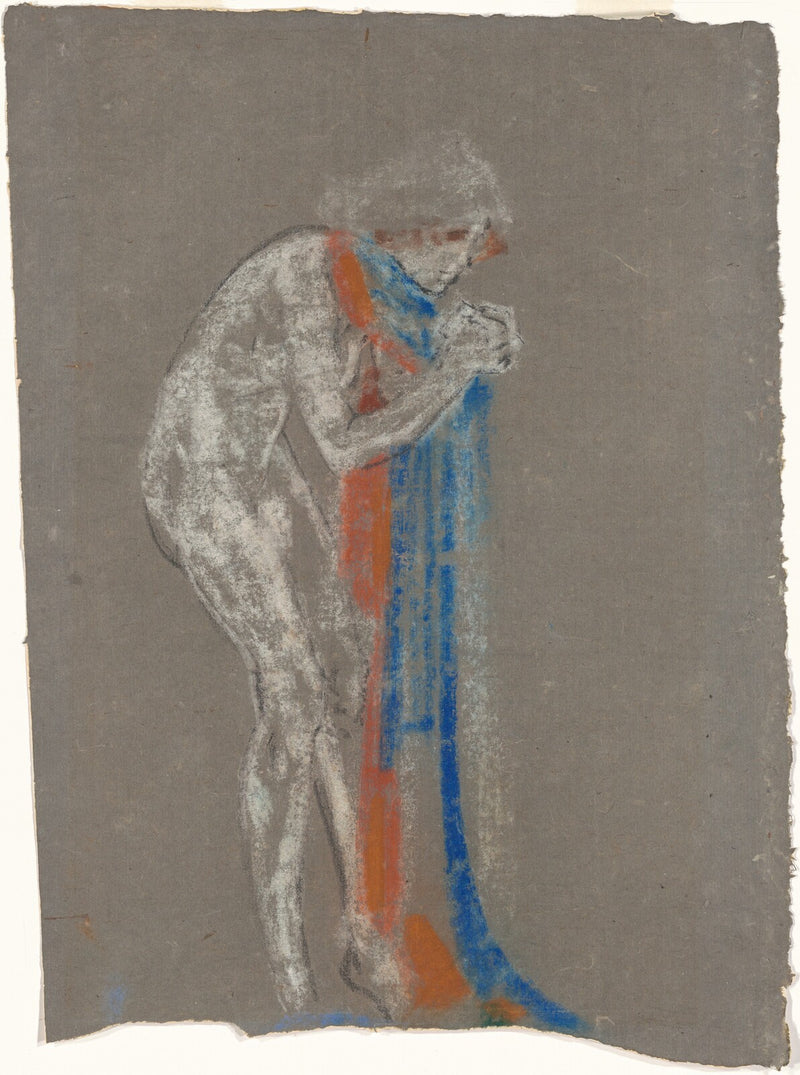 Woman with Red and Blue Scarf - Arthur B. Davies