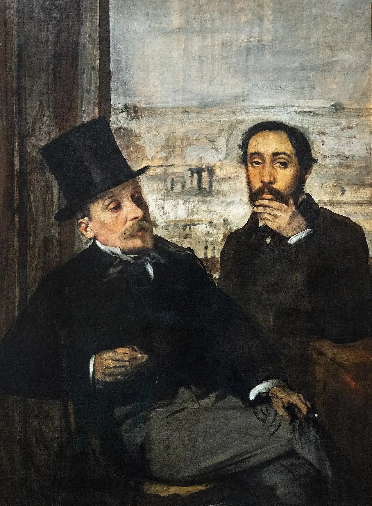 Reproduction du tableau « Degas et Évariste de Valernes - Edgar Degas » par Alpha Reproduction en peinture à l’huile