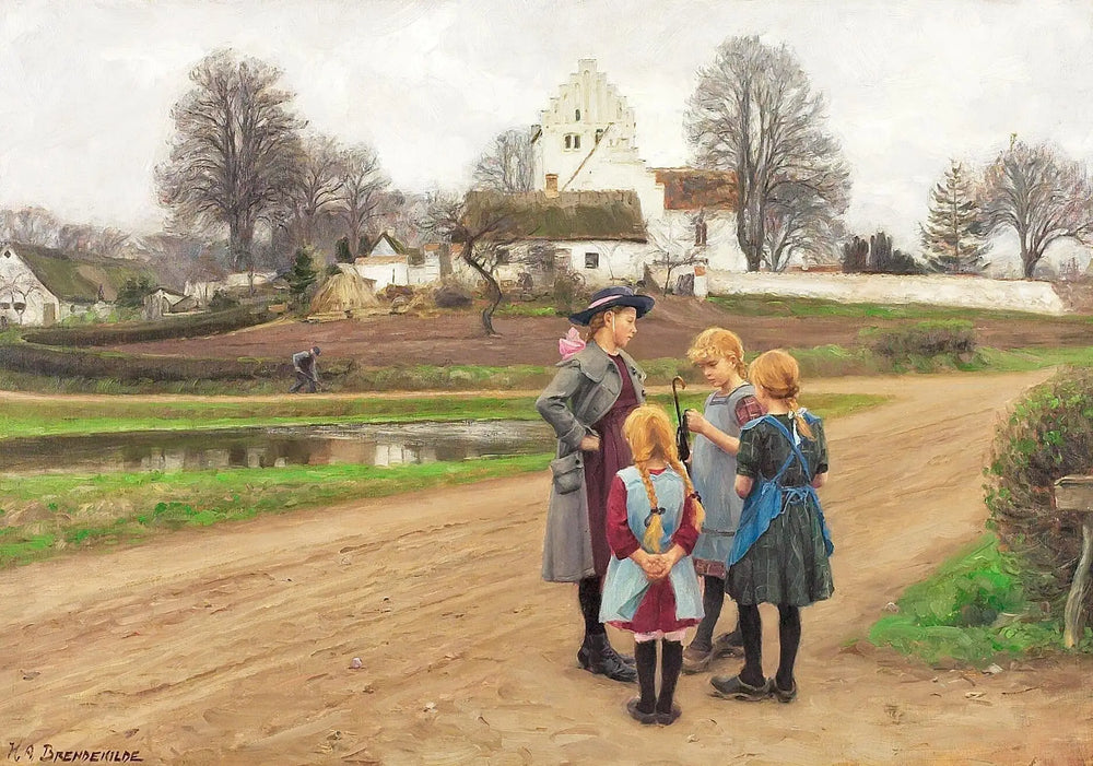 Depuis une route à Hjembæk. - H. A. Brendekilde - Alpha Reproduction