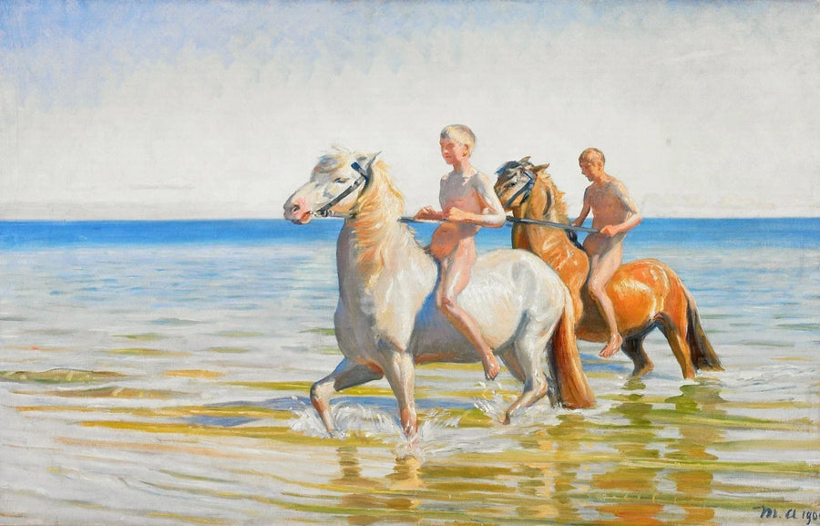 בנים הולכים לשקוית הסוסים. סקאגן, 1900 - מייקל פיטר אנכר