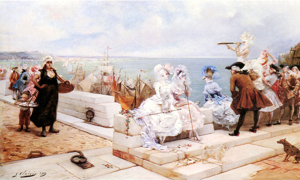 Des personnalités élégantes assistent à la régate - Georges Clairin image 1 copie de tableau peinte à la main