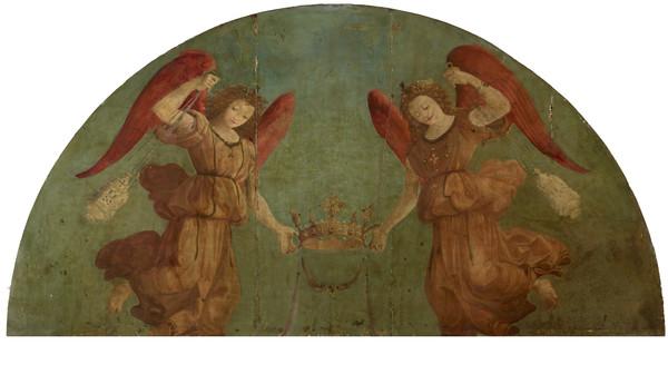 Deux anges encenseurs tenant une couronne - Piero di Cosimo image 1 copie peinte à la main à l’huile