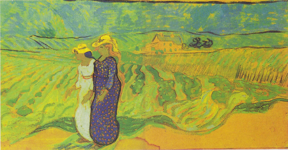 Deux Femmes à travers champs - Vincent van Gogh image 1 copie peinte à la main à l’huile
