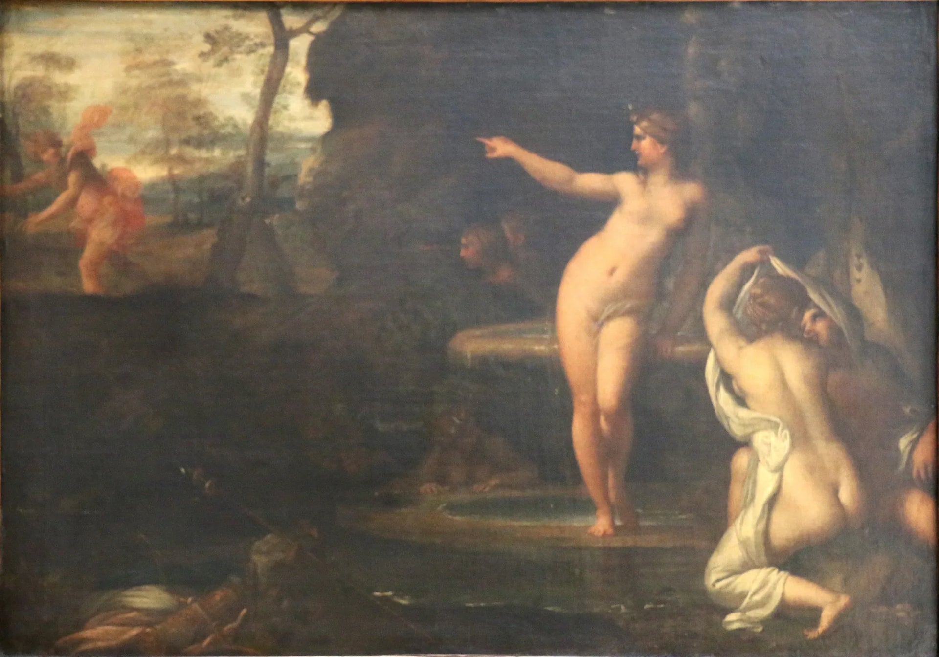 Diane au bain surprise par Actéon - Annibale Carracci image 1 copie de tableau peinte à la main