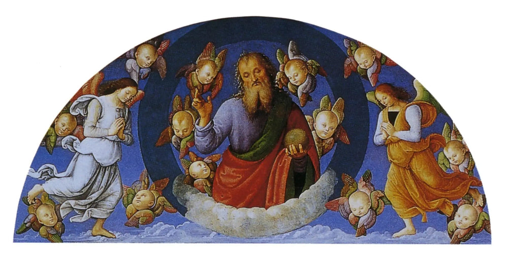 Dieu le Père bénissant parmi les anges - Pietro Perugino image 1 reproduction d’œuvre d’art à l’huile