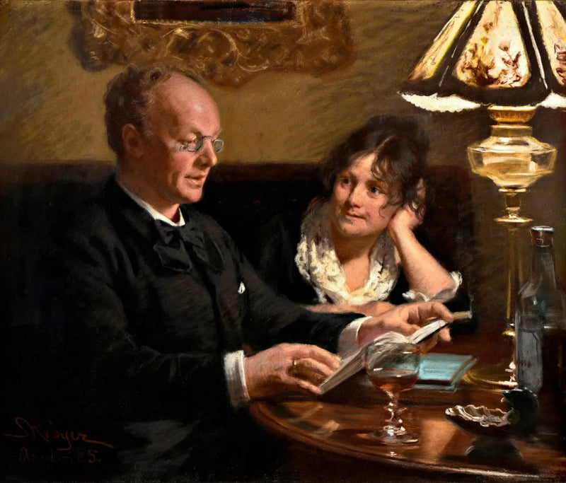 דיוקן כפול של השחקן המלכותי אמיל פולסן (1842-1911) ואשתו אנה, née נייסר (1849-1934) - פדר סברין קרויאר