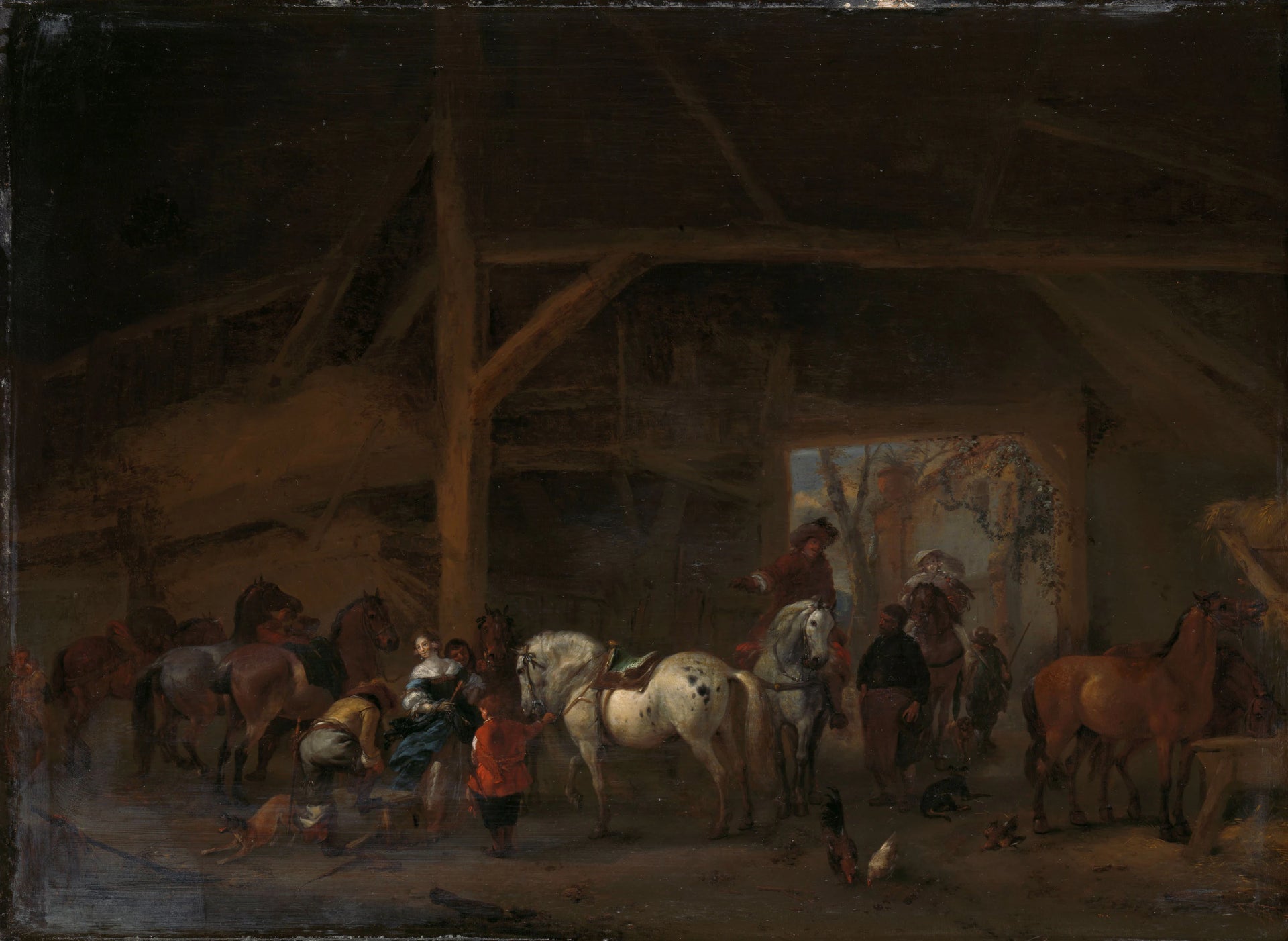 Une écurie pour chevaux - Philips Wouwerman