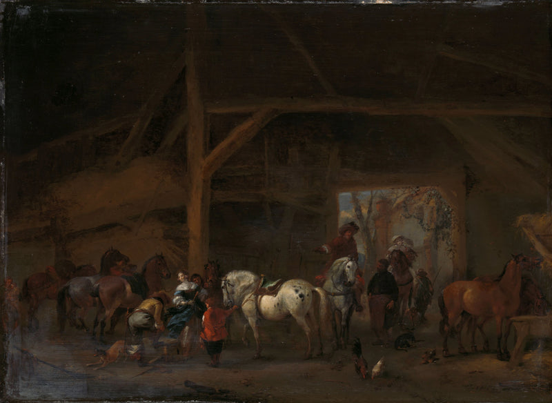 Une écurie pour chevaux - Philips Wouwerman